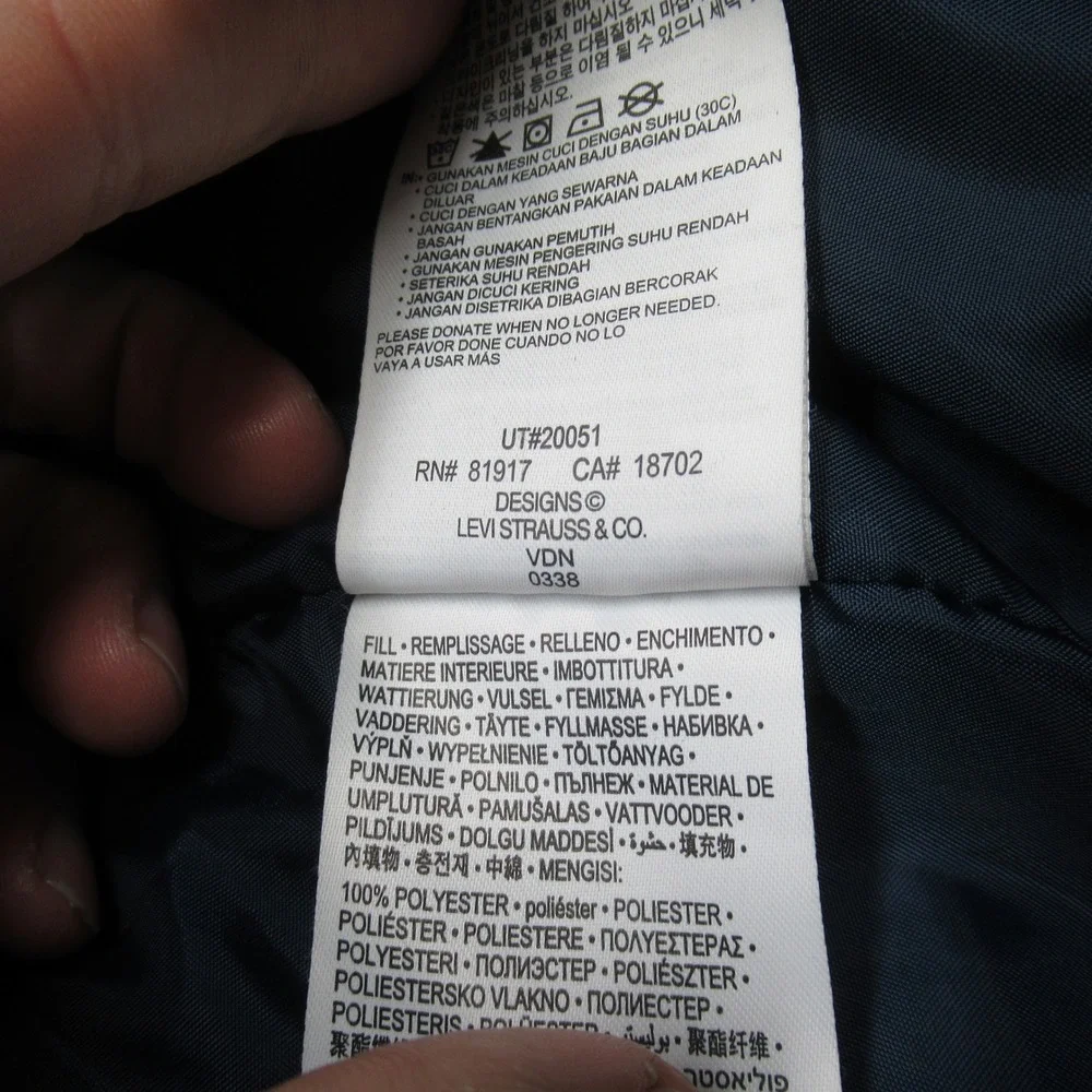 Levis Jacket‎ Youth Large 12-13 Yrs Blue Red THICK Winter Hood Insulated Puffer